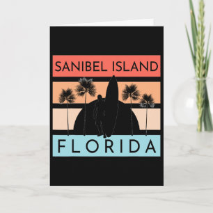 Sanibel Island Florida Beach Surfing Summer Vacati Card