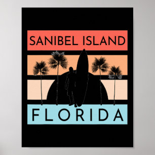 Sanibel Island Florida Beach Surfing Summer Vacati Poster