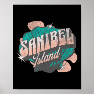 Sanibel Island Florida Beach Vintage Poster