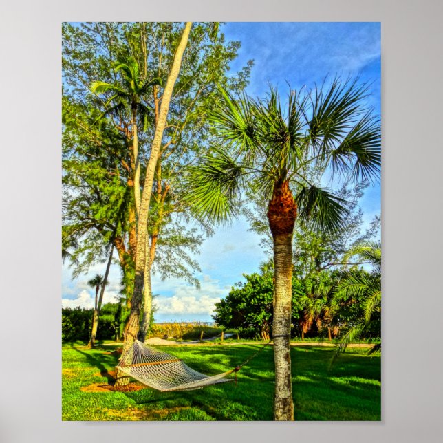 Sanibel Island Florida Hammock Printable Art Poster (Front)