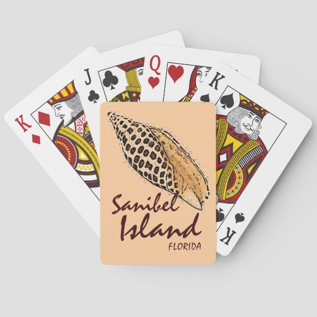 Sanibel Island Florida Junonia shell playing cards (Back)