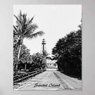 Sanibel Island Florida Lighthouse Printable Art Poster