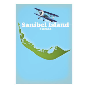 Sanibel Island Florida map Photo Print