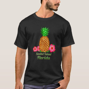 Sanibel Island Florida Pineapple Floral T-Shirt