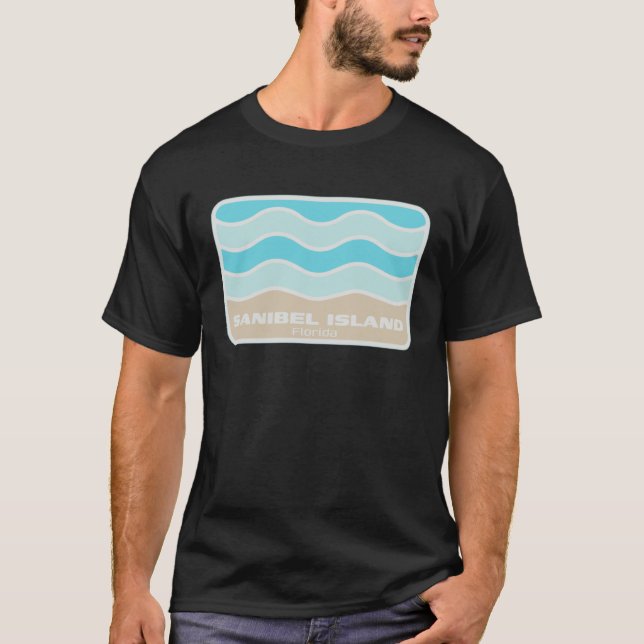 Sanibel Island Florida Retro FL Waves Beach Souven T-Shirt (Front)