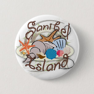 Sanibel Island Florida seashell design 6 Cm Round Badge