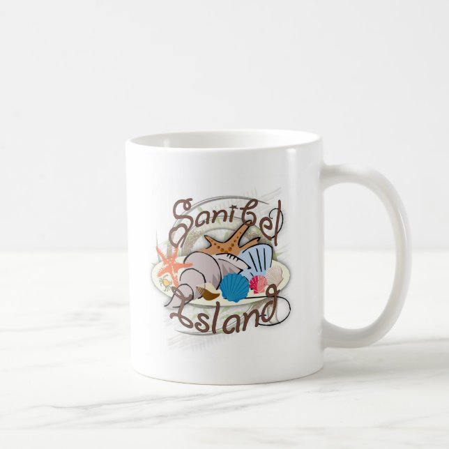 Sanibel Island Florida seashell design Coffee Mug (Right)