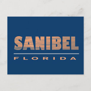 Sanibel Island Florida Typographic Design Postcard