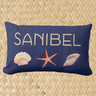 Sanibel Island Florida with shells Lumbar Cushion