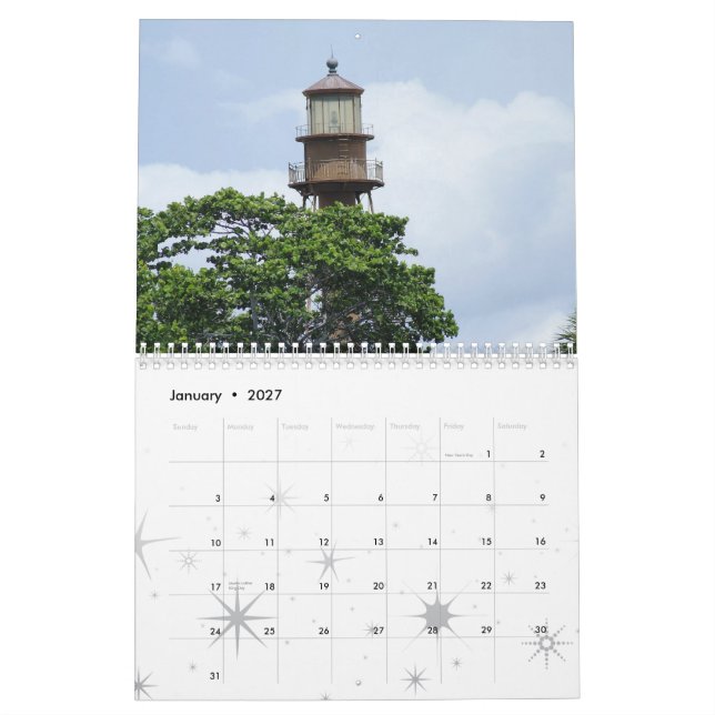 Sanibel Island Light Calendar (Jan 2027)
