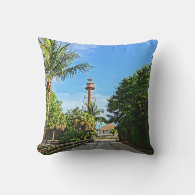 Sanibel Island Lighthouse Florida Gulf Coast Cushion (Front)