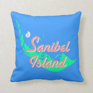 Sanibel Island map outline design Cushion