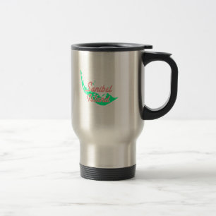Sanibel Island map outline design Travel Mug
