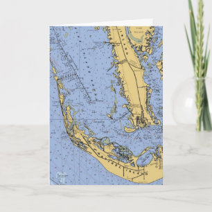 Sanibel Island Nautical Chart Christmas Card