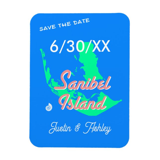 Sanibel Island save the date beach wedding Magnet (Vertical)