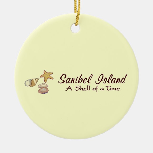 Sanibel Island Shells Ceramic Tree Decoration (Front)