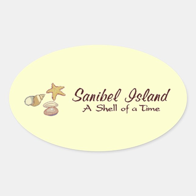 Sanibel Island Shells Oval Sticker (Front)