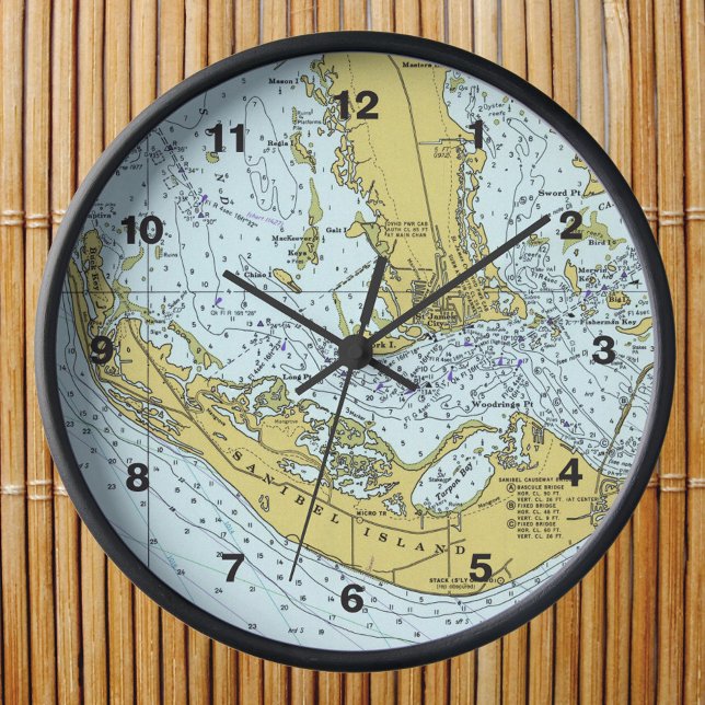 Sanibel Island Vintage map Clock (Creator Uploaded)