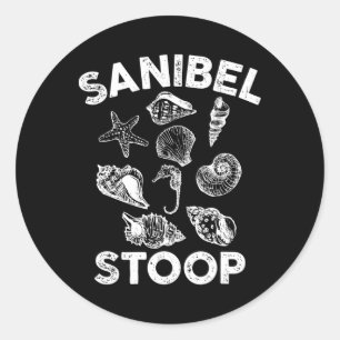 Sanibel Stoop Seashells Sanibel Island Florida Bea Classic Round Sticker
