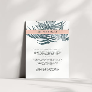 Sanibel Tropical Botanical Wedding Guest Details Enclosure Card