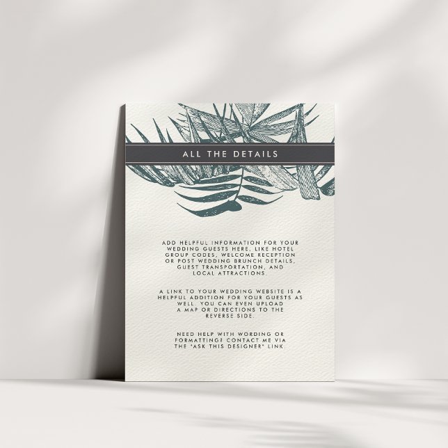 Sanibel | Vintage Tropical Wedding Guest Details Enclosure Card (Creator Uploaded)