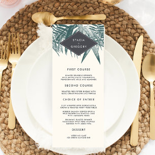 Sanibel   Vintage Tropical Wedding Menu Card