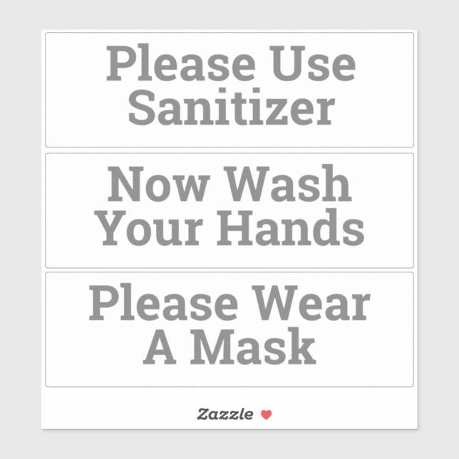 Sanitary Hygiene Stickers (Sheet)
