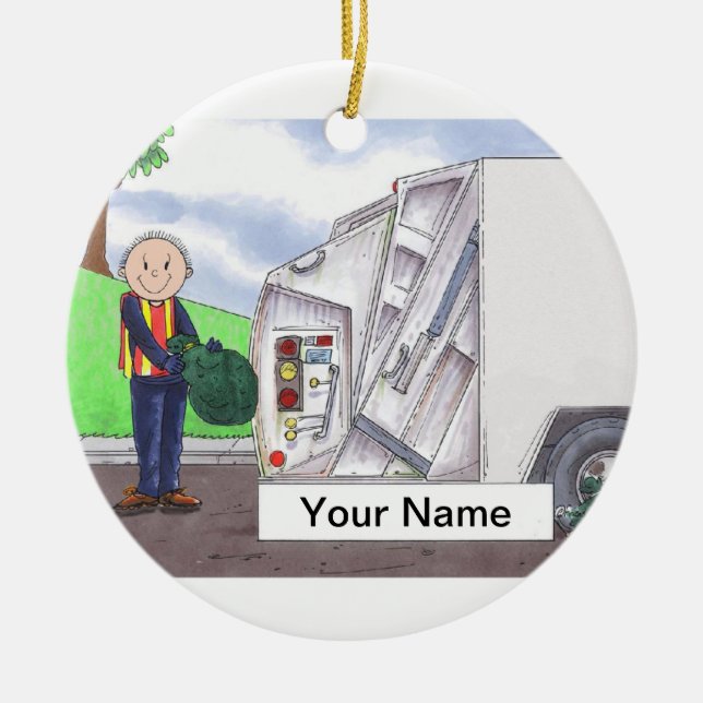 Sanitation Engineer - Male Ceramic Ornament (Front)