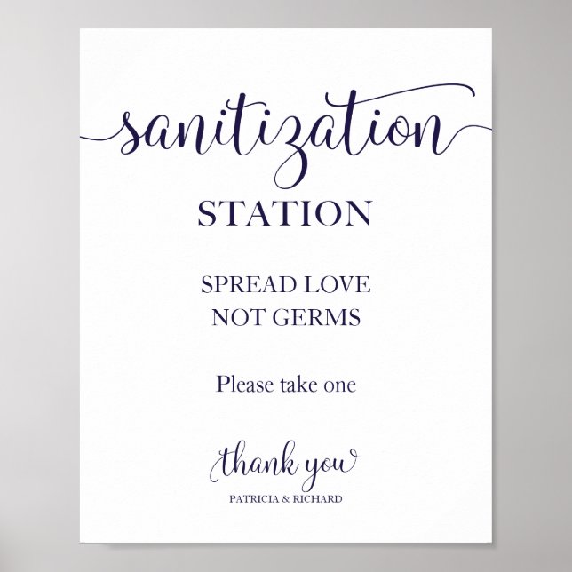  Sanitisation Station Spread Love Not Germs Sign (Front)