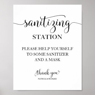  Sanitising Station Chic Calligraphy Wedding Sign