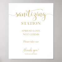 Sanitising Station Spread Love Not Germs Sign