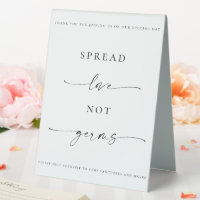 Sanitising Station Spread Love Not Germs Wedding