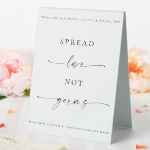 Sanitising Station Spread Love Not Germs Wedding