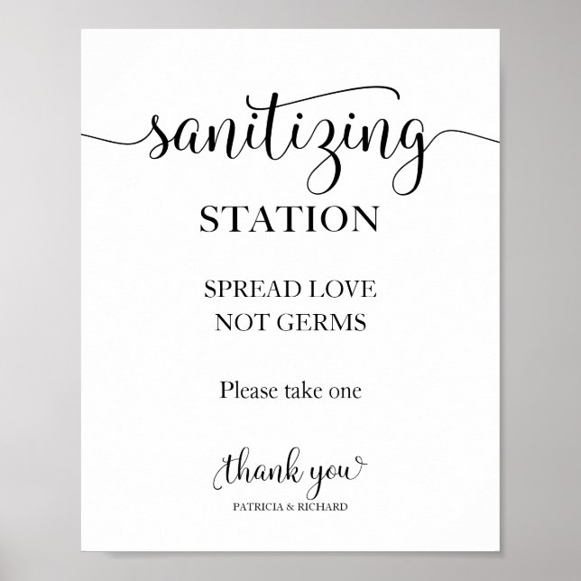  Sanitizing Station Spread Love Not Germs Sign (Front)