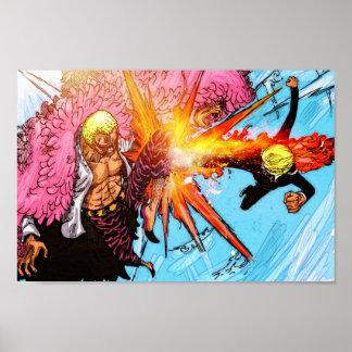 Sanji vs Doflamingo  One Piece Poster