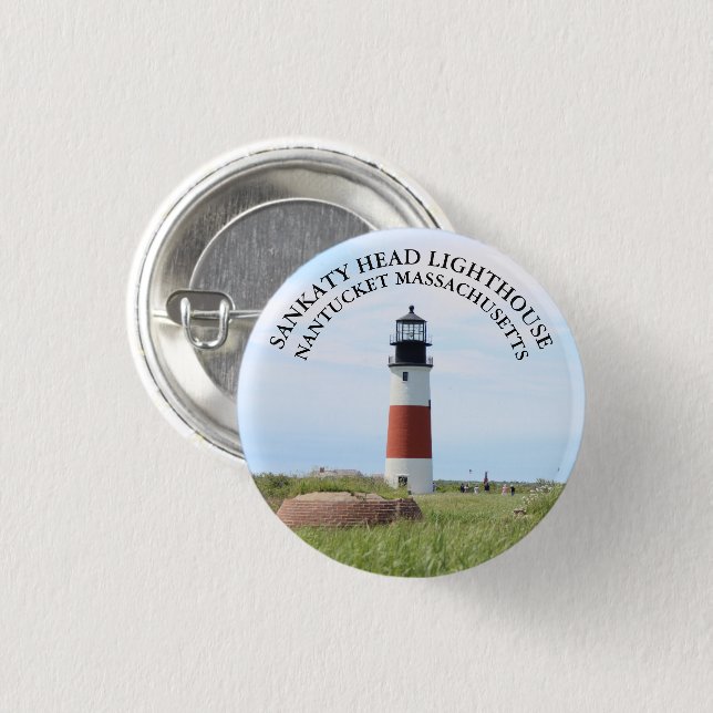Sankaty Head Lighthouse, Nantucket MA Button (Front & Back)