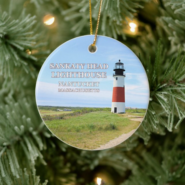 Sankaty Head Lighthouse, Nantucket MA Ornament (Tree)