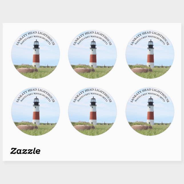 Sankaty Head Lighthouse, Nantucket MA Stickers (Sheet)