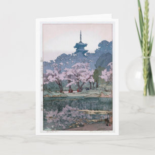 Sankei-en Garden, Hiroshi Yoshida, Woodcut Card