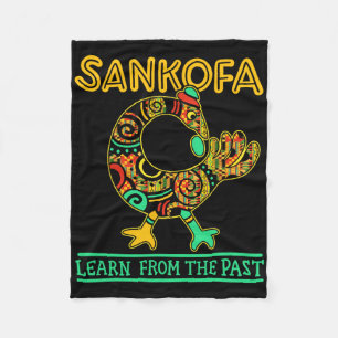 Sankofa African Bird Black History Month Juneteent Fleece Blanket