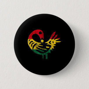 Sankofa African Bird Ghanese Flag Pride Juneteenth 6 Cm Round Badge