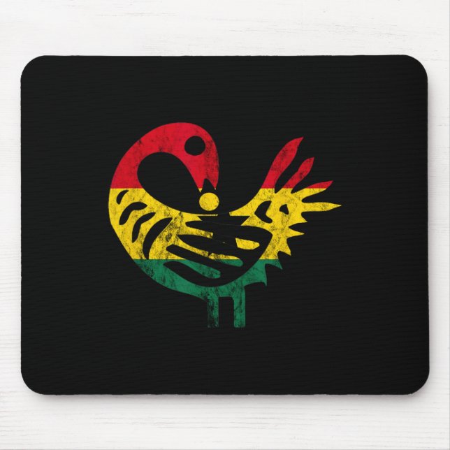 Sankofa African Bird Ghanese Flag Pride Juneteenth Mouse Pad (Front)