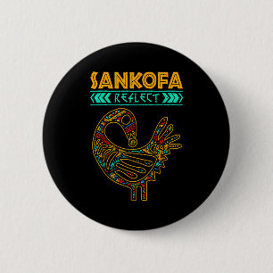 Sankofa Black History Afro African Pride Men Women 6 Cm Round Badge
