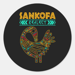 Sankofa Black History Afro African Pride Men Women Classic Round Sticker