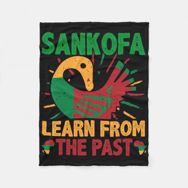 Sankofa Symbol And Adinkra Ghana For Black History Fleece Blanket (Front)