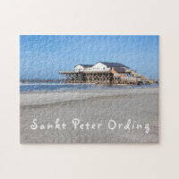Sankt Peter Ording House on stilts photo with text