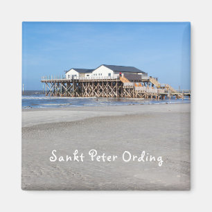 Sankt Peter Ording House on stilts photo with text Magnet