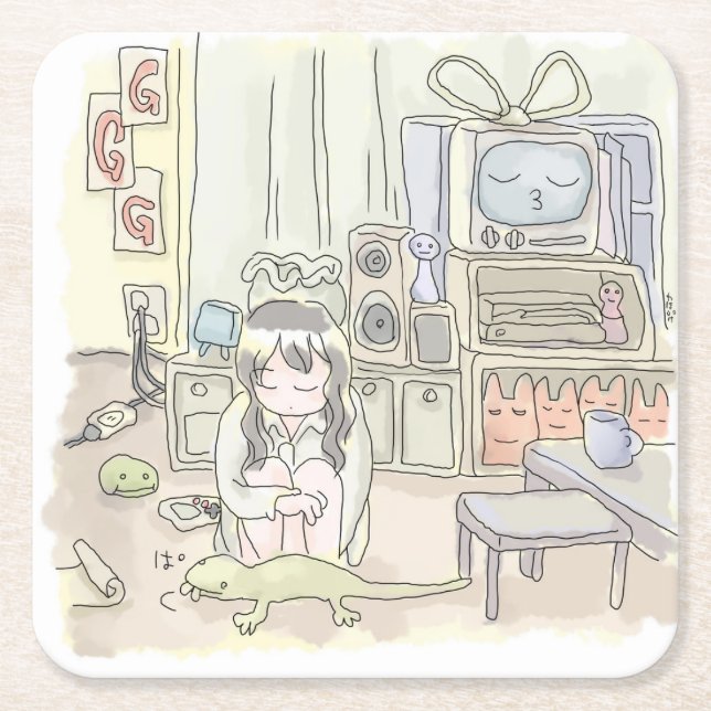 Sanna Nagare Square Paper Coaster (Front)