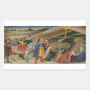 Sano di Pietro - The Adoration of the Magi Rectangular Sticker