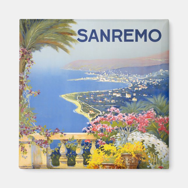 Sanremo Italy vintage travel Magnet (Front)
